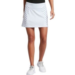 Nike Golf Tennis Skort M Dri-Fit‎ Striped White Gray Athletic Preppy Athleisure